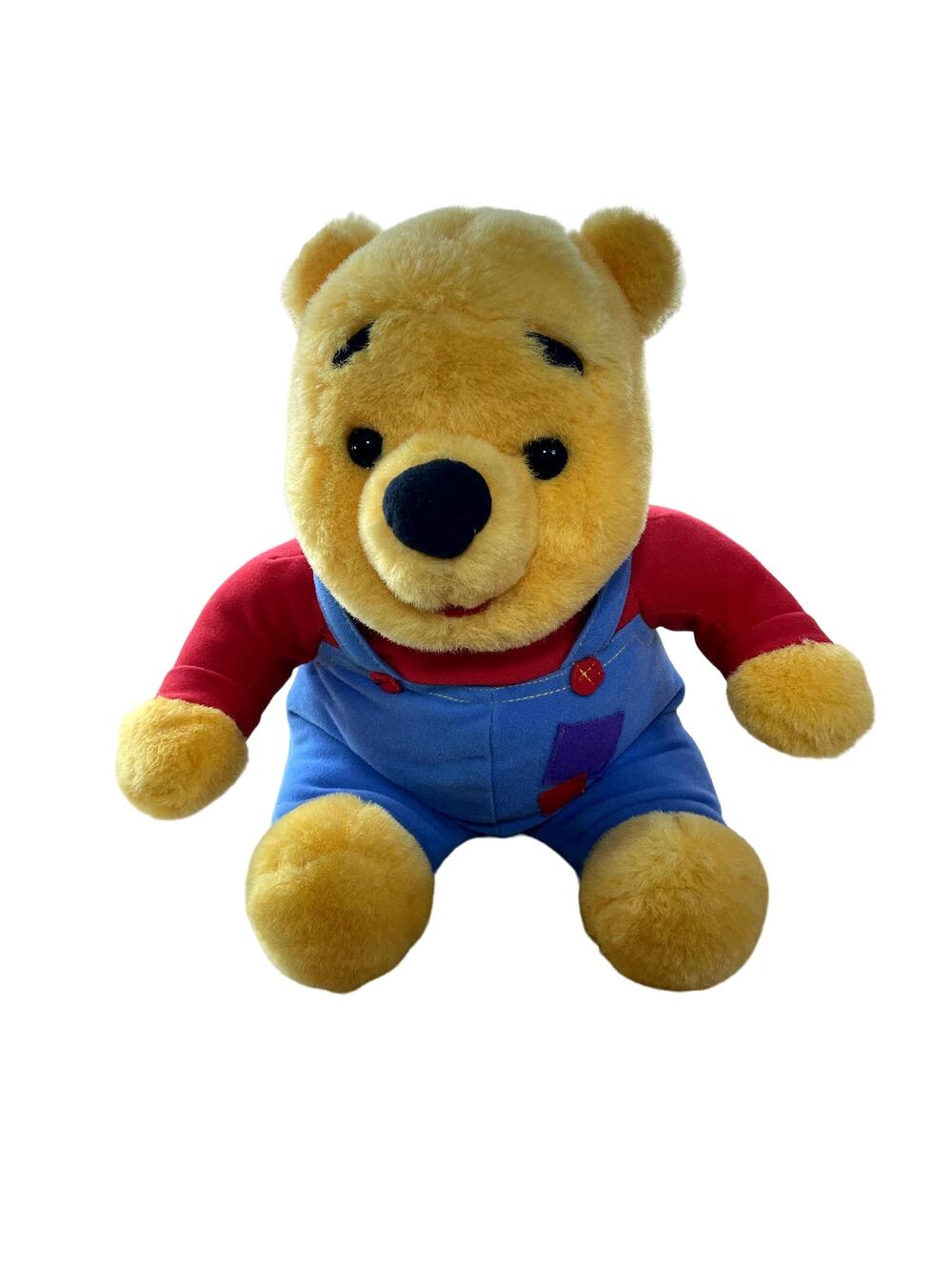 Mattel Winnie The Pooh Talking Laughing Plush Blue Overalls 14 Inch